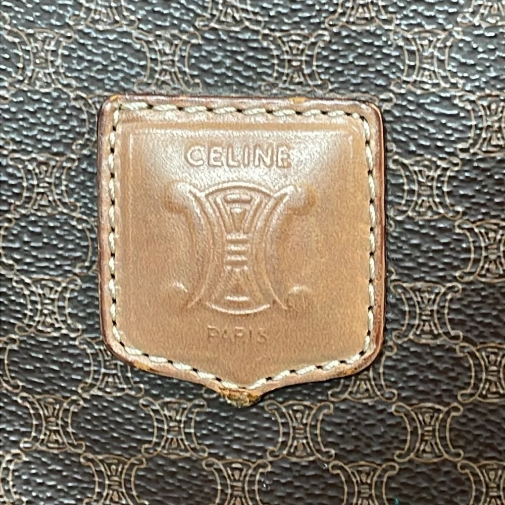 Celine Brown Macadam Briefcase Business Laptop Bag Top Handle